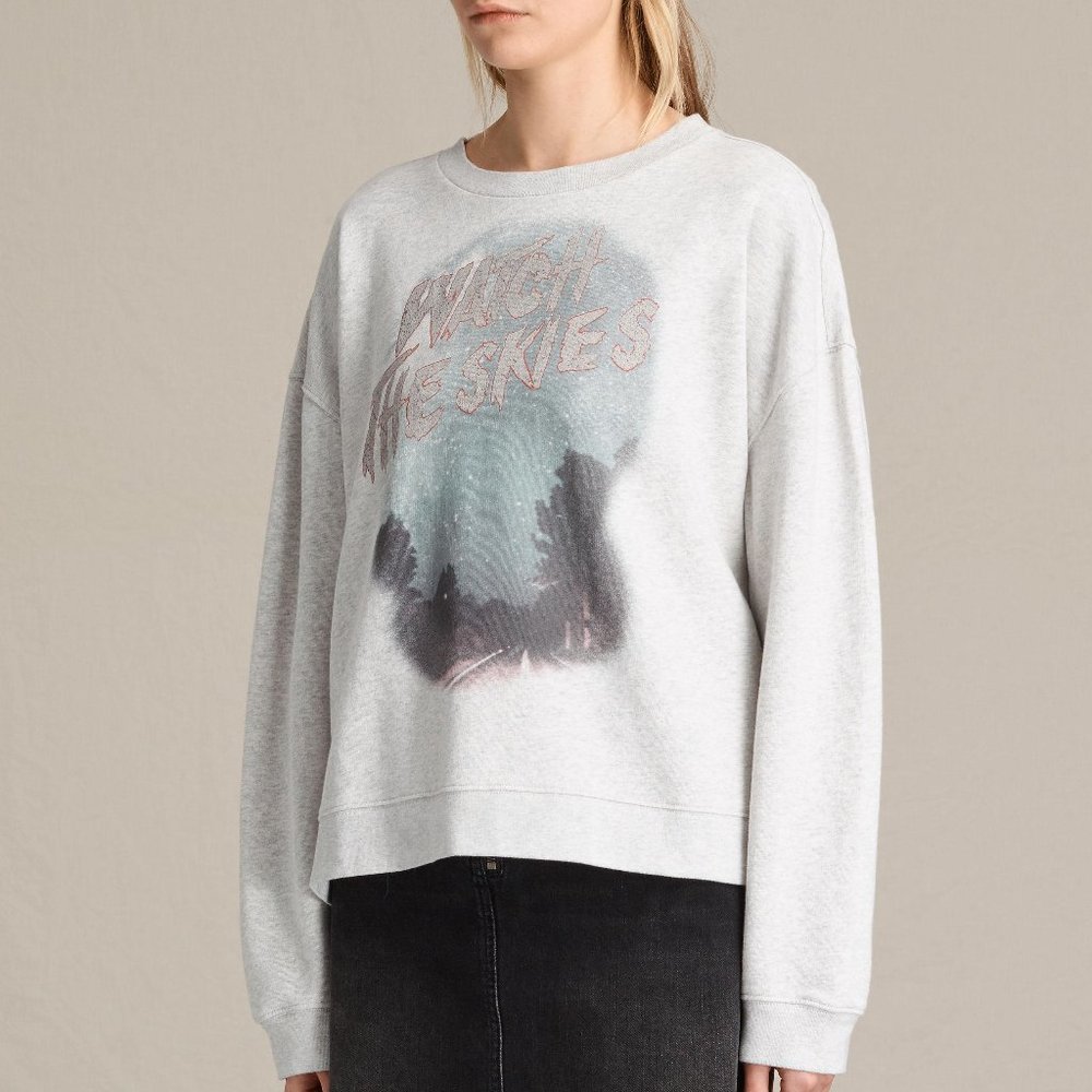 AllSaints Gray Skies Lo Sweatshirt
